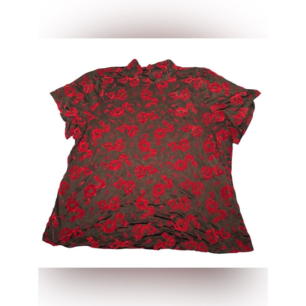 Hottopic Red Dragon Black mesh top 3X